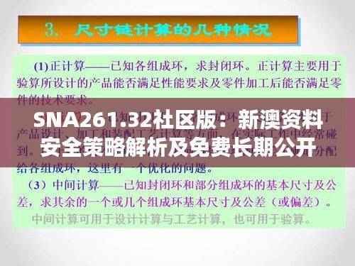 SNA261.32社区版:新澳资料安全策略解析及免费长期公开情况