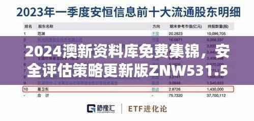 2024澳新资料库免费集锦,安全评估策略更新版ZNW531.55