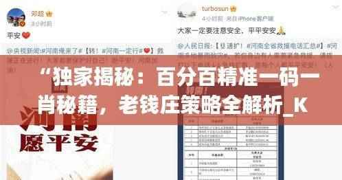 “独家揭秘:百分百精准一码一肖秘籍,老钱庄策略全解析_KIE479.88动态交互方案”