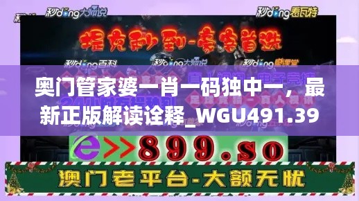 奥门管家婆一肖一码独中一，最新正版解读诠释_WGU491.39极致版