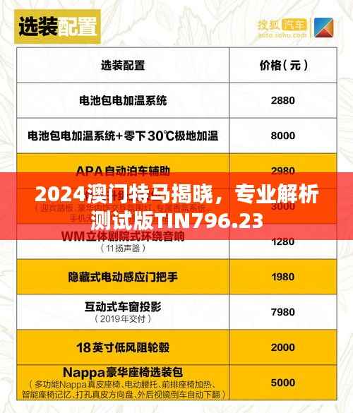 2024澳门特马揭晓,专业解析测试版TIN796.23