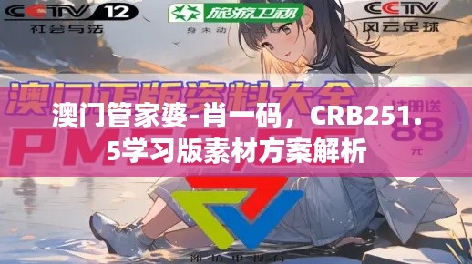 澳门管家婆-肖一码,CRB251.5学习版素材方案解析