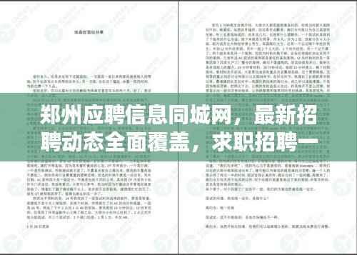 郑州应聘信息同城网,最新招聘动态全面覆盖,求职招聘一键搞定!