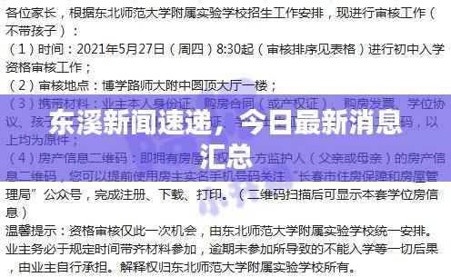 东溪新闻速递,今日最新消息汇总